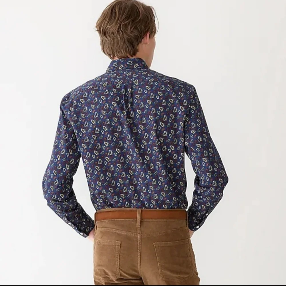 J.CREW Vintage twill shirt in Khalia Navy Blue Paisley Men's LG. BNWT SO $90